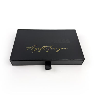 Wholesale Eco Friendly Materials Black Drawer Phone Accessories Gift Box Phone case Packaging Box With EVA Spot UV
